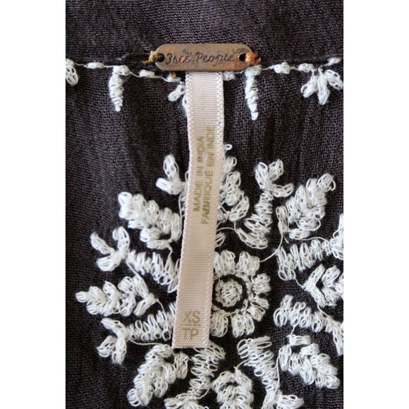 FREE PEOPLE Embroidered Crochet Lace Kimono Cardigan Top, Size XS - Picture 8 of 9